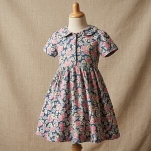Vintage Laura Ashley Mother & Child Girls Floral Dress | Size 5-6 Years | 1980s
